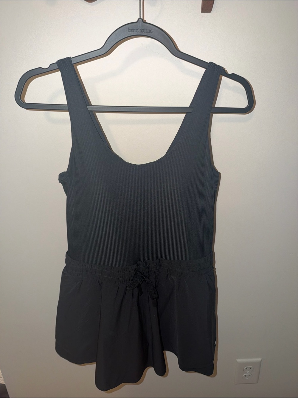 JoyLab Black Ribbed Tennis Dress